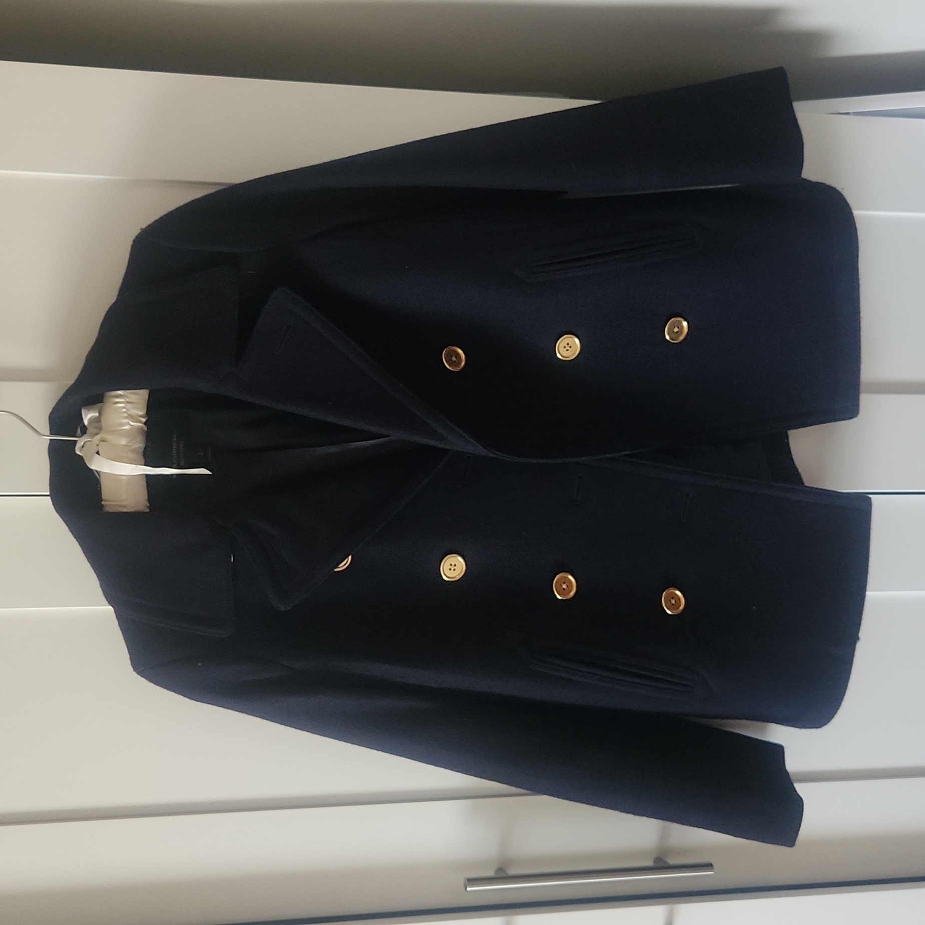 J. Crew Navy Wool Cashmere By Nello Gori Pea Coat. Size 2 - Never Worn